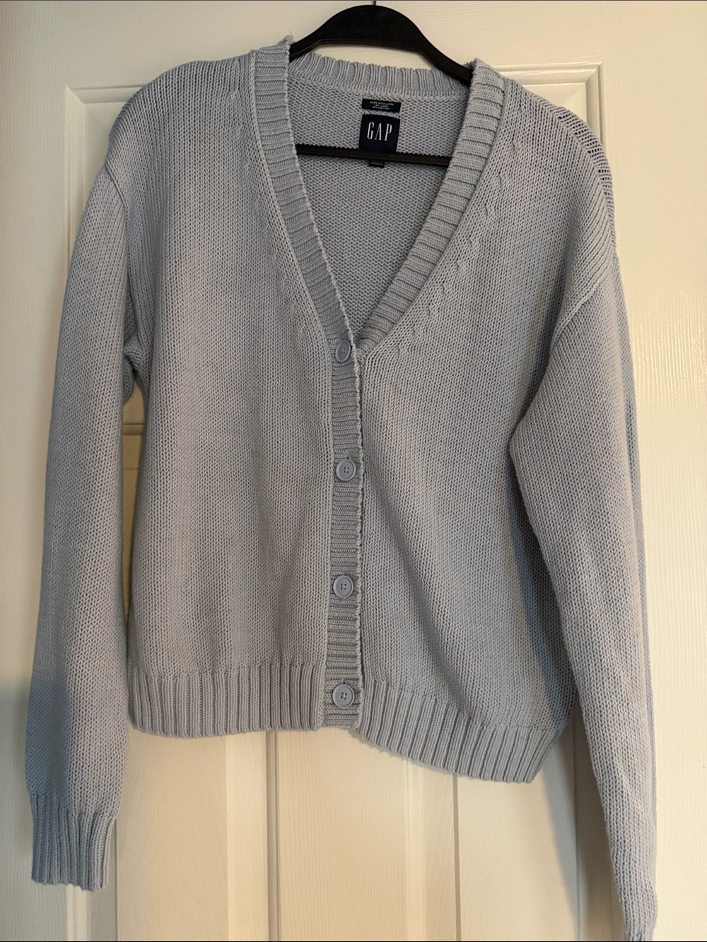 GAP linen and cotton Powder Blue V-Neck Button Front Cardigan Small